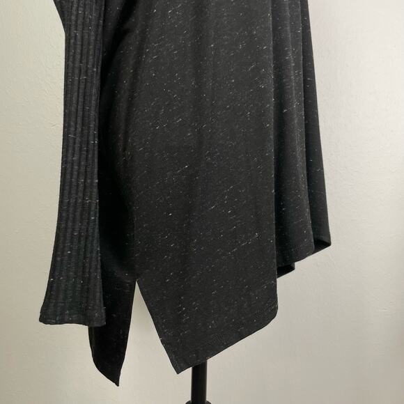 Lola & Sophie | Black Marled Turtleneck Long Dolman Sleeve Oversized Tunic Top - Picture 6 of 9